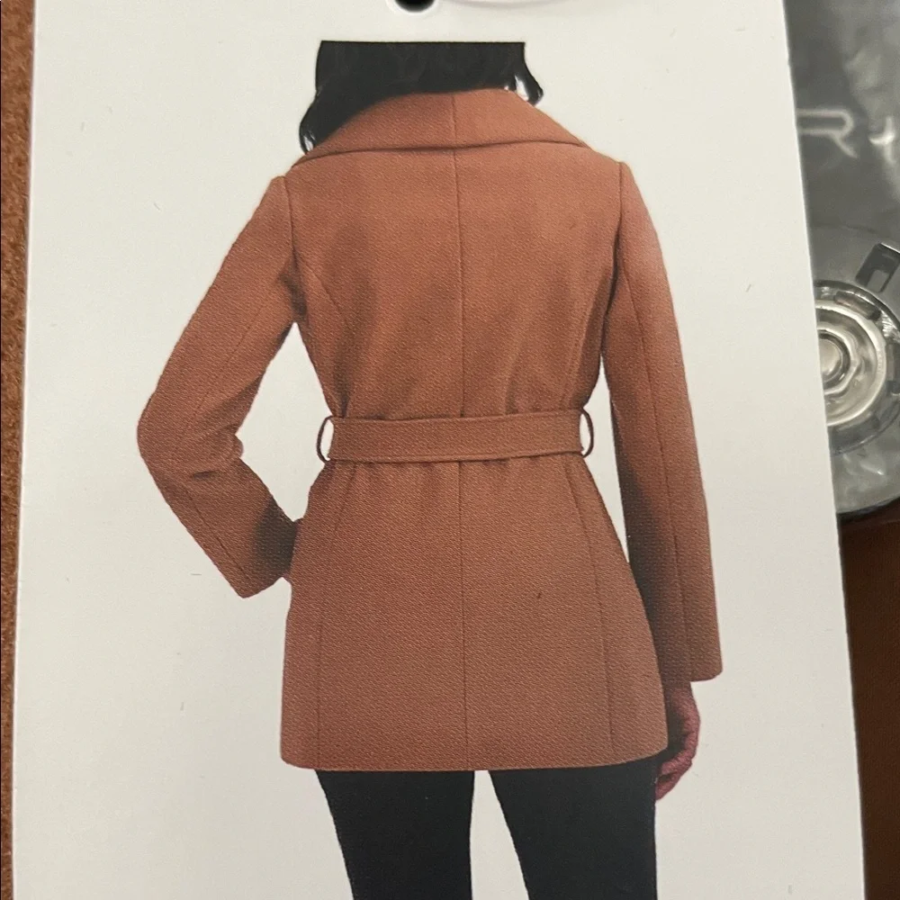 TAHARI|Women's Tan Camel Belted Coat|Large|NWT - Picture 8 of 8